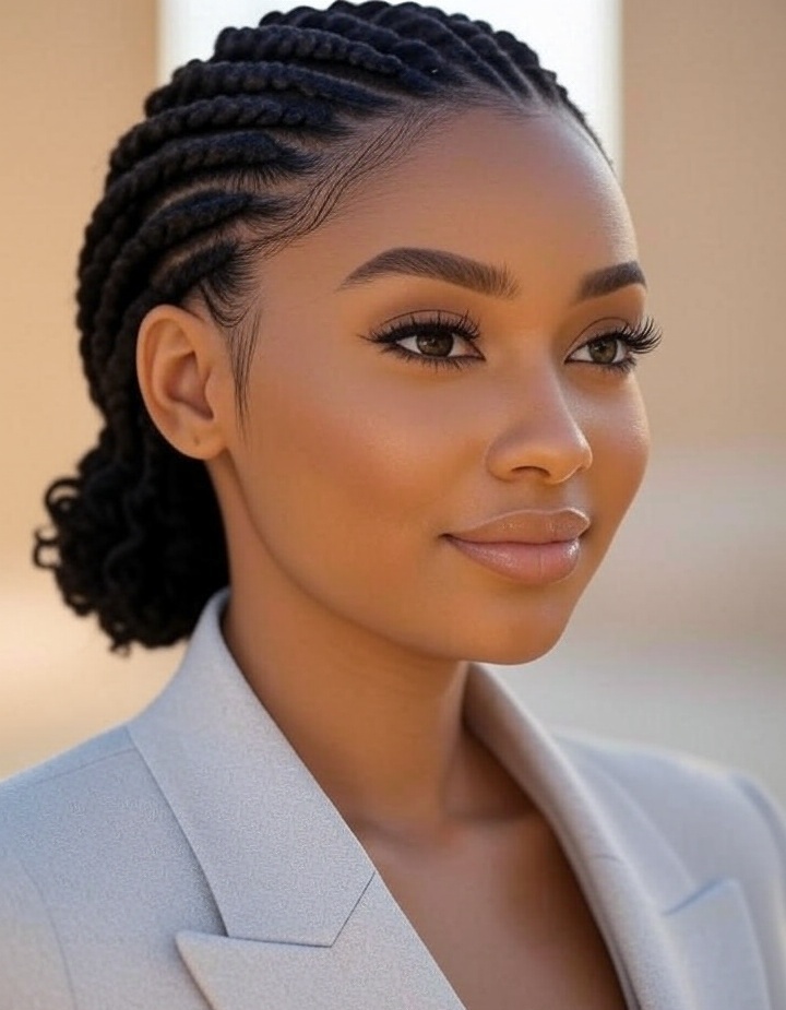 15 Stylish Short Fulani Braids with Curls for the Bold and Beautiful! - 4. Classic Fulani Braids with Curls