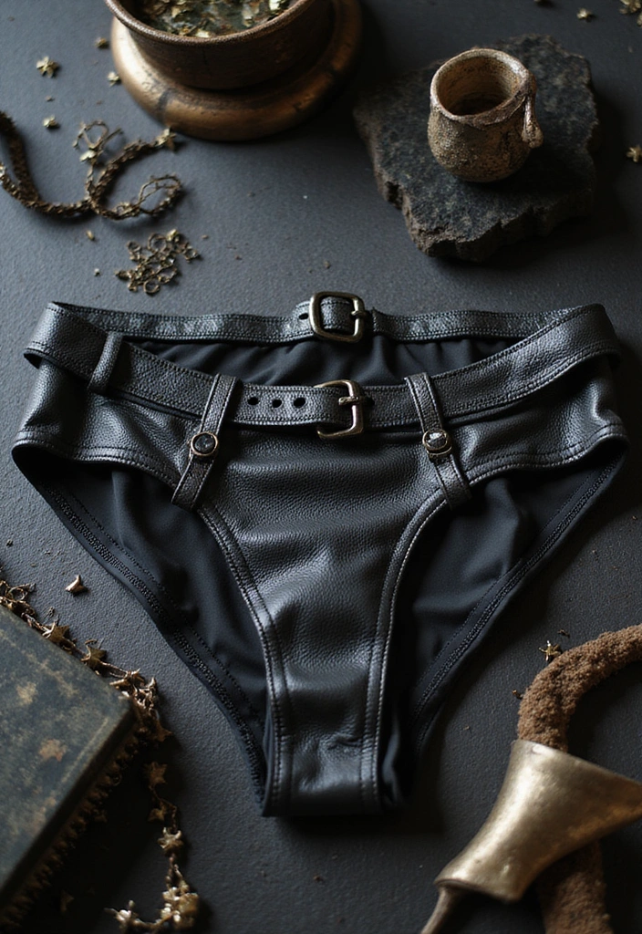 20 Lingerie Outfits  Look That Will Make You Feel Like a Million Bucks! - 11. Edgy Leather Underwear