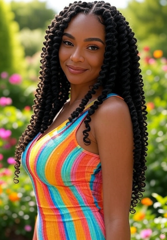 30 Effortlessly Stylish Senegalese Twists for the Modern Woman! - 20. Senegalese Twists with Spiral Curls