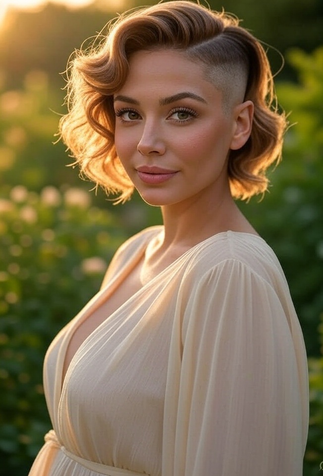 15 Stunning Shaved Sides Pixie Transformations You Won't Believe! - 6. Soft Waves with Shaved Sides