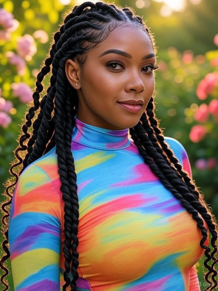 15 Stylish Short Fulani Braids with Curls for the Bold and Beautiful! - 5. Twisted Fulani Braids with Bouncy Curls