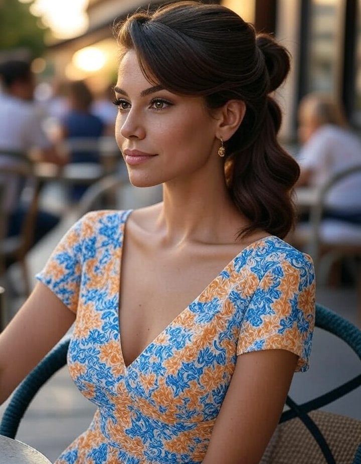 20 Chic Brunette Summer Hair Styles That Every Female Needs to Try - 5. Chic Half-Up, Half-Down