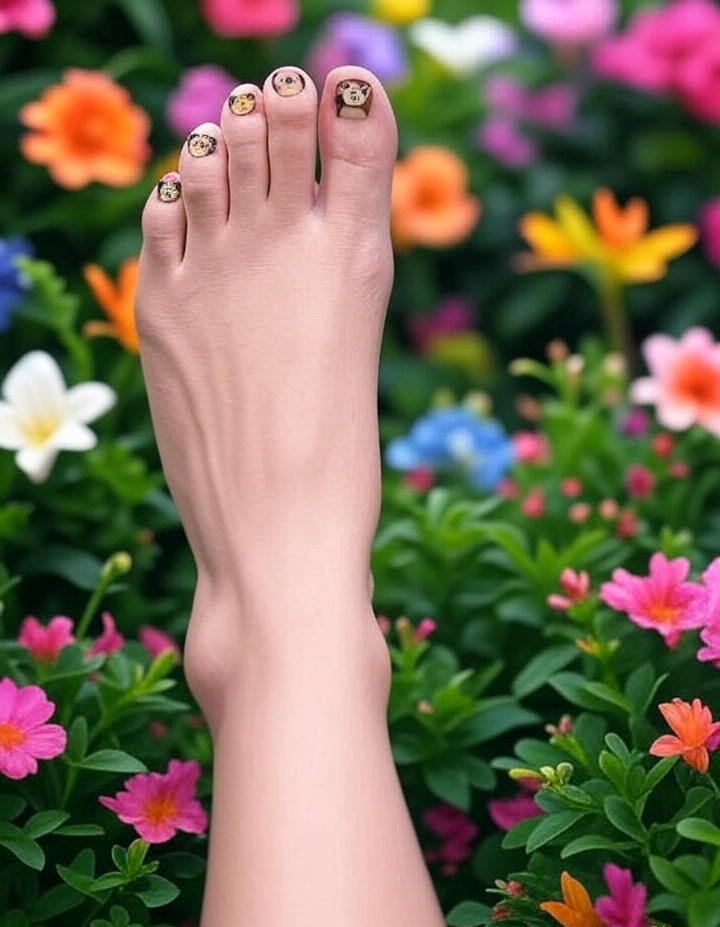 25 Cute Monkey Nails Ideas to Show Off Your Playful Personality - 10. Cute Monkey Toe Nails