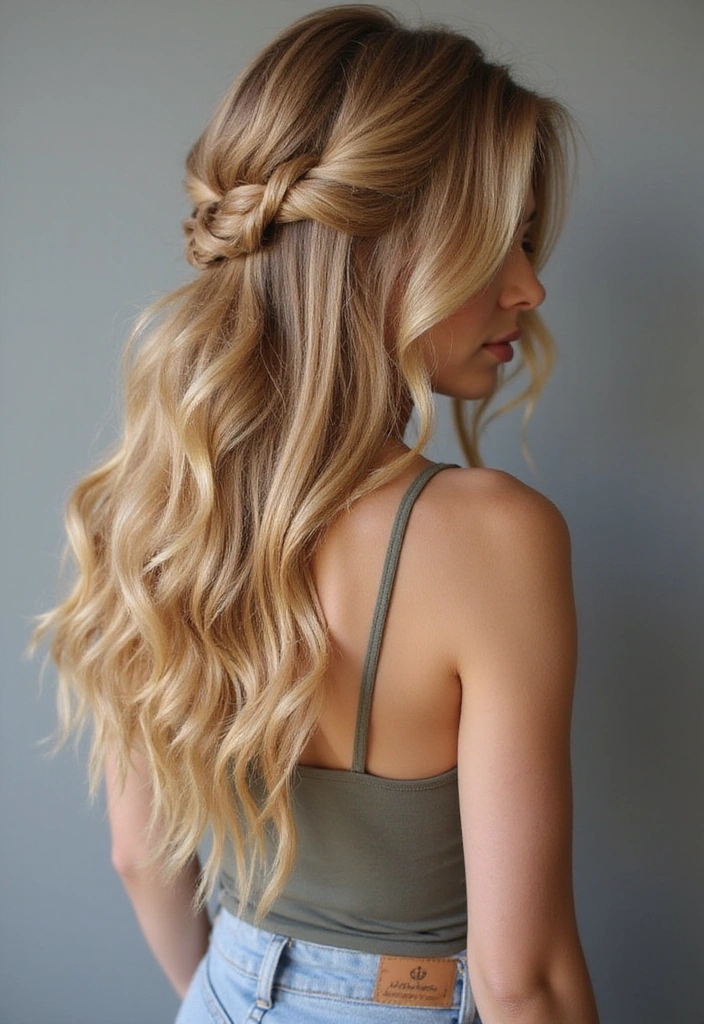 10 Irresistibly Stylish Honey Blonde Boho Braids You Need to Try Now! - 7. Half-Up Boho Braid