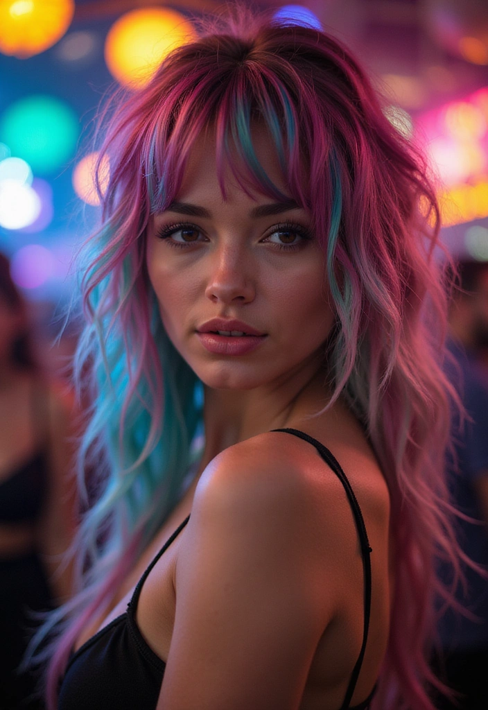 Transform Your Look: 30 stylish Halloween Hairstyles to Make You Stand Out - 8. Halloween Bold Color Streaks