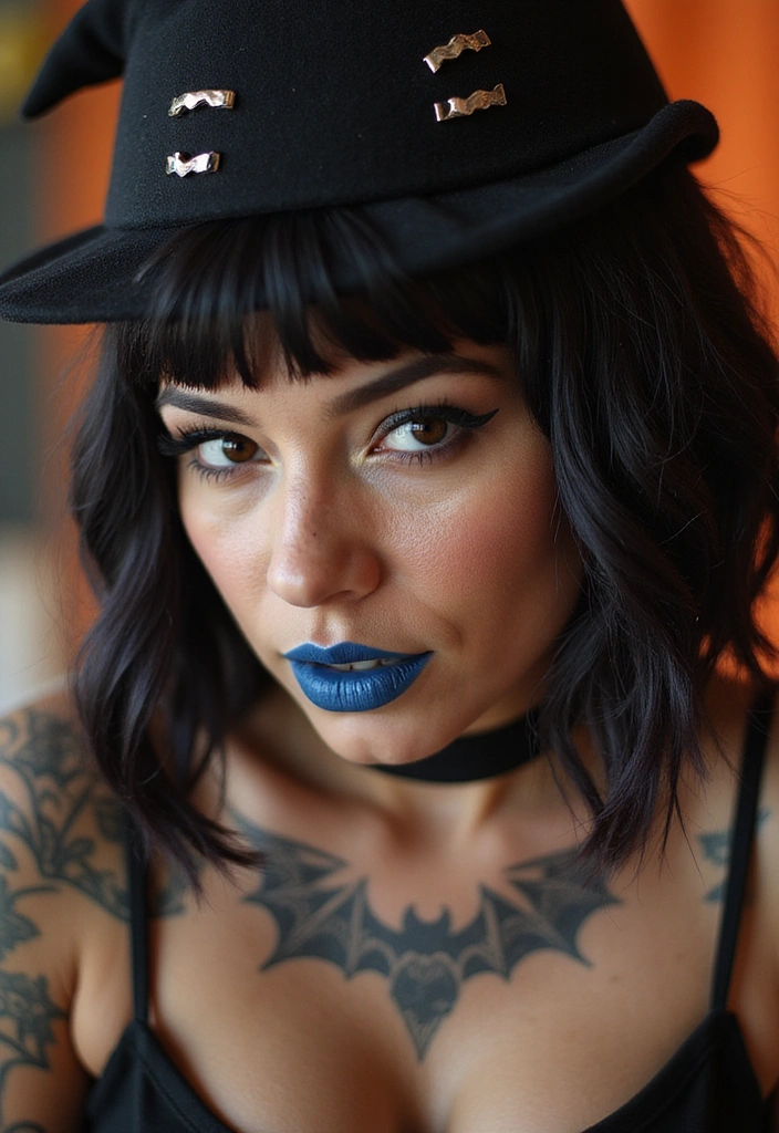 Transform Your Look: 30 Sexy Halloween Hairstyles to Make You Stand Out! - 24. Halloween Chic Bob with Accessories