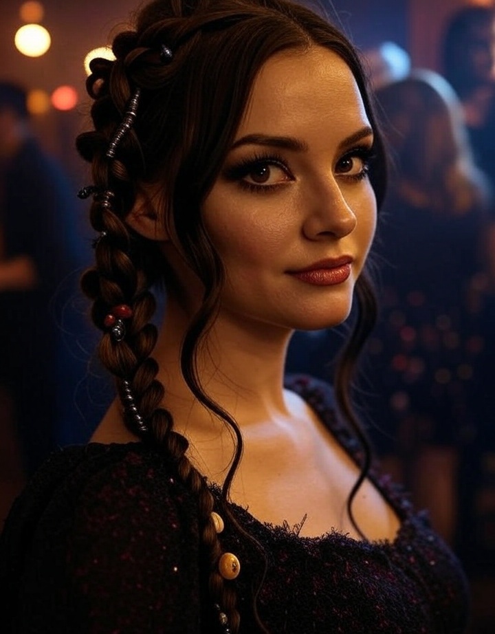 Transform Your Look: 30 stylish Halloween Hairstyles to Make You Stand Out - 14. Halloween Flirty Side Braid