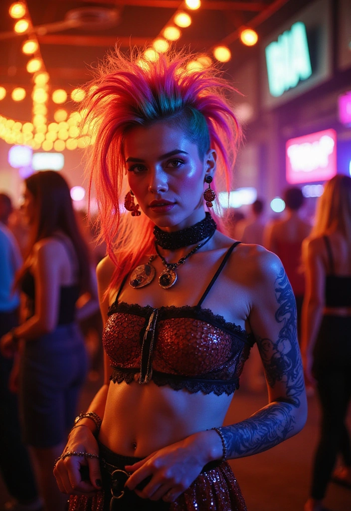 Transform Your Look: 30 Sexy Halloween Hairstyles to Make You Stand Out! - 17. Halloween Funky Mohawk