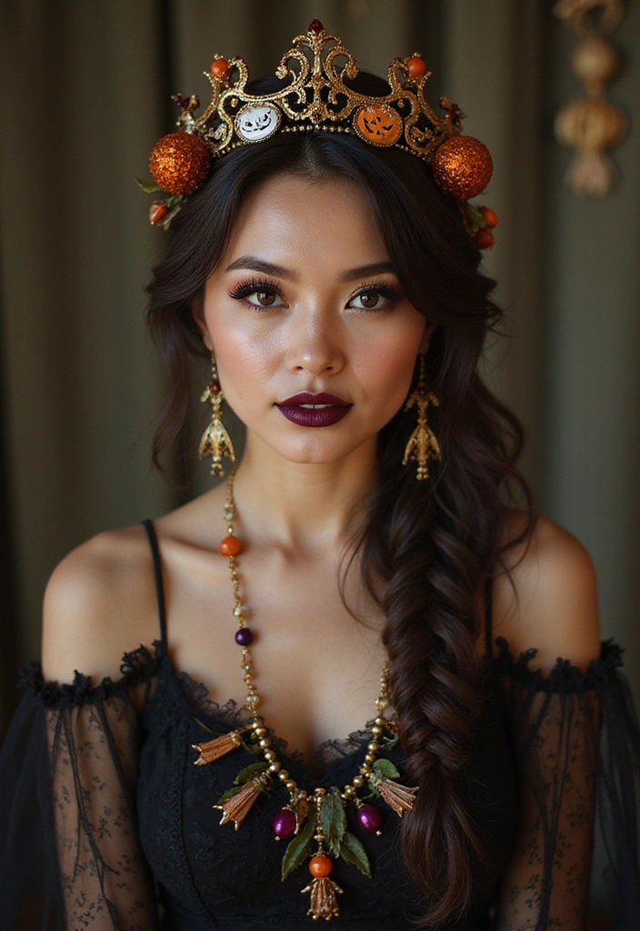 Transform Your Look: 30 Sexy Halloween Hairstyles to Make You Stand Out! - 18. Halloween Glamorous Crown Braid