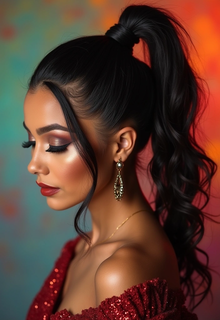 Transform Your Look: 30 stylish Halloween Hairstyles to Make You Stand Out - 6. Halloween Sleek High Ponytail