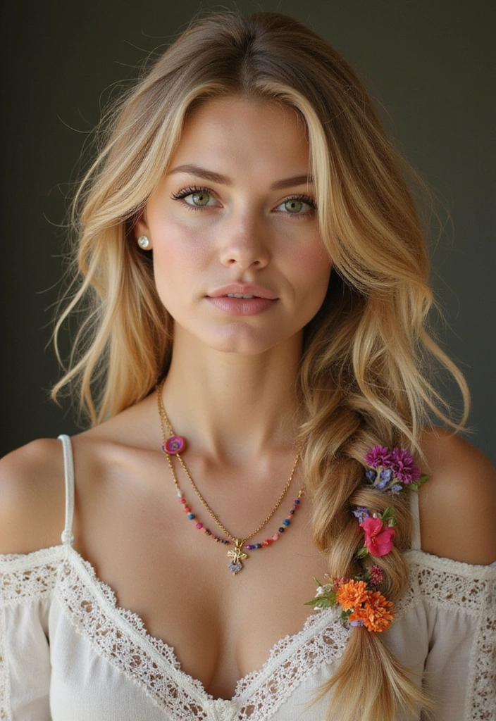 10 Irresistibly Stylish Honey Blonde Boho Braids You Need to Try Now! - 2. Messy Boho Side Braid