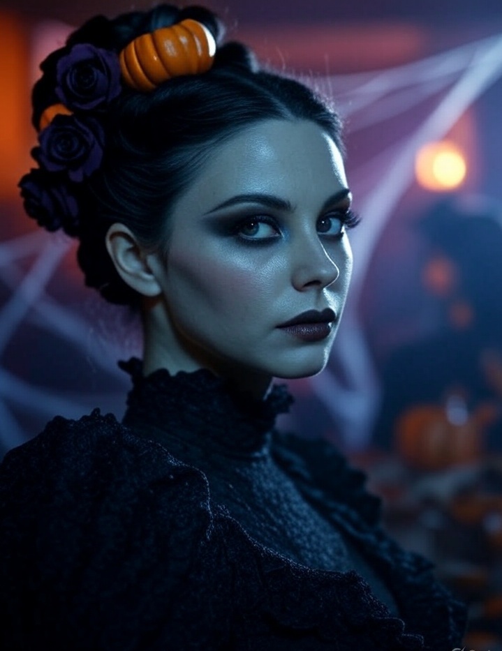 Transform Your Look: 30 stylish Halloween Hairstyles to Make You Stand Out - 13. Halloween Romantic Twisted Bun