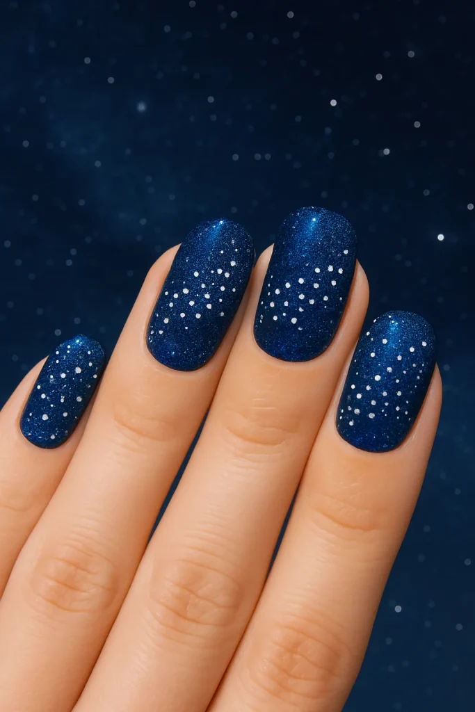 25 Beautiful Whale Shark Nails That Will Make Waves in Your Beauty Routine! - 4. Glittery Ocean Depths