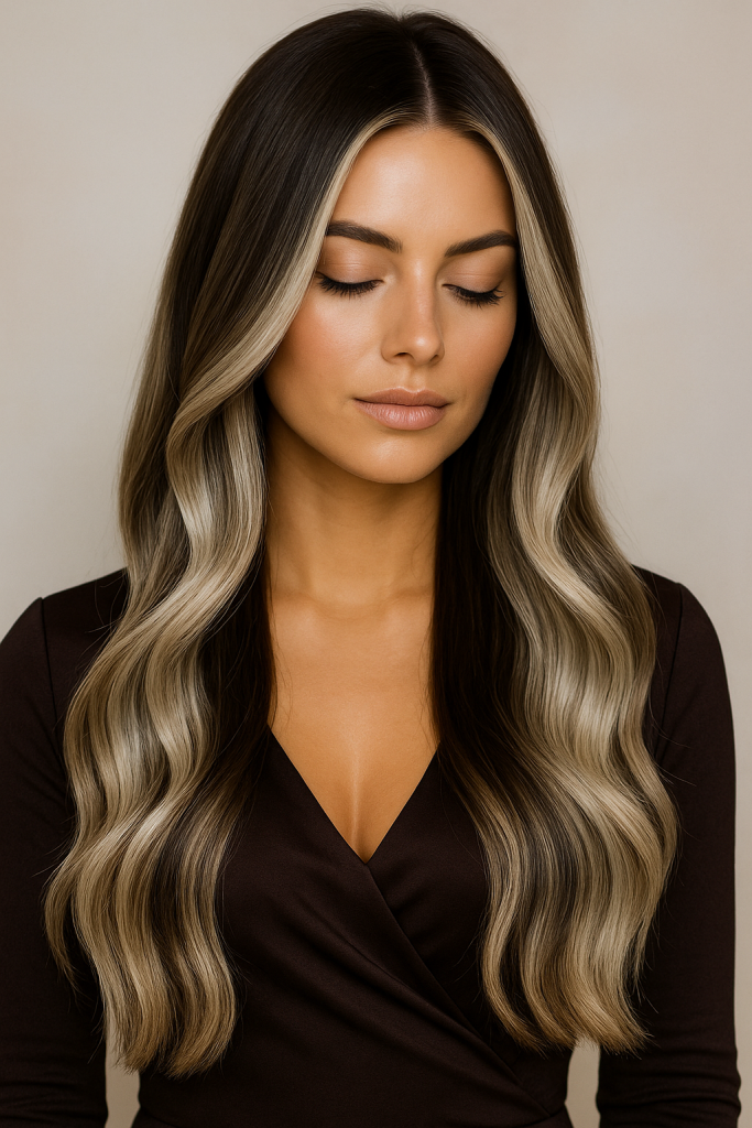 30 Irresistibly stunning Long Hair Balayage Styles for Brunettes You Can't Miss! - 8. Icy Blonde Balayage
