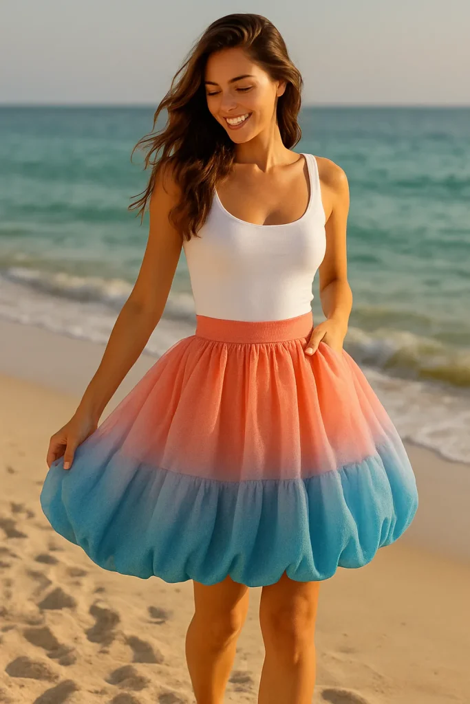 30 Very Stylish Bubble Skirts That Will Make You the Center of Attention! - 17. Ombre Bubble Skirt