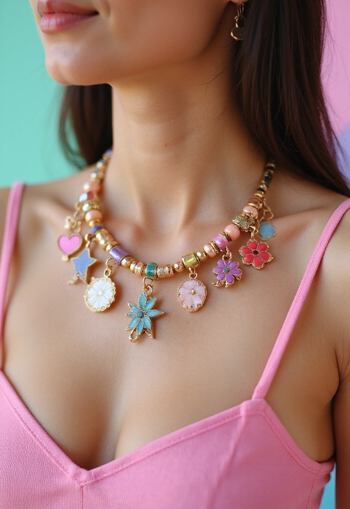 30 Must-Have Stylish Cord Necklaces for Females (You Won't Believe #15!) - 24. Playful Charms