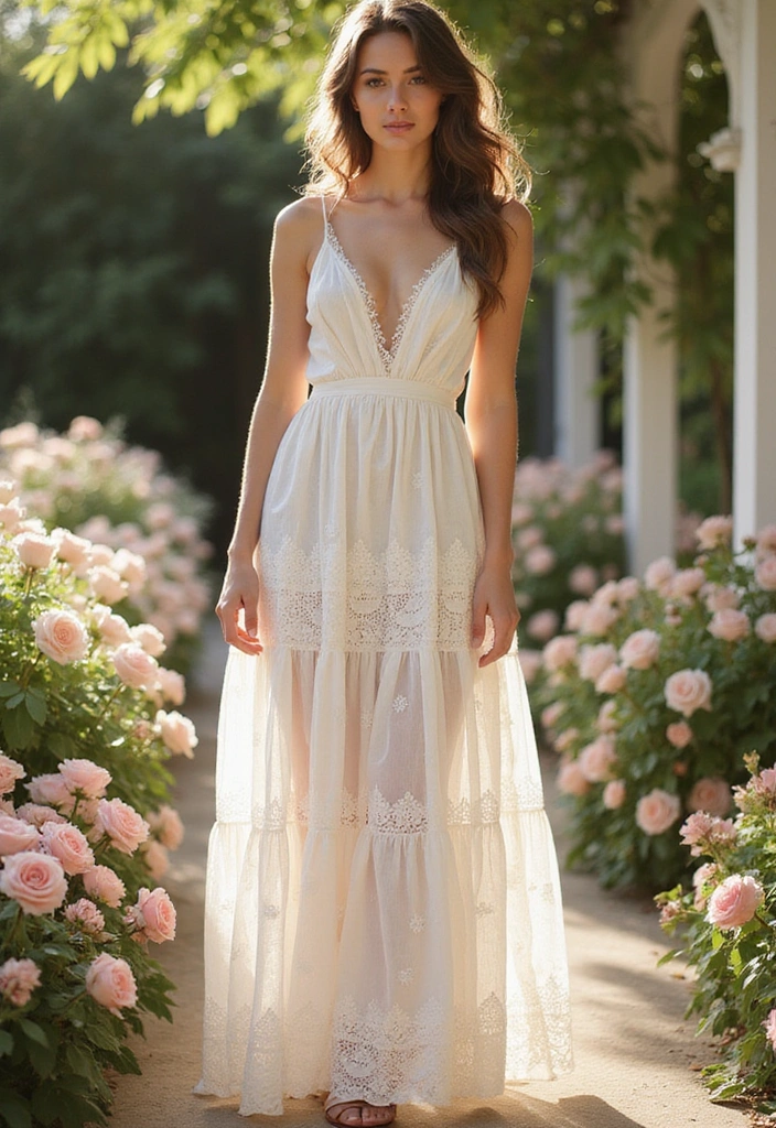 21 Stylish Broderie Anglaise Pieces That Make a Bold Statement (You’ll Love #12!) - 5. Romantic Maxi Dress