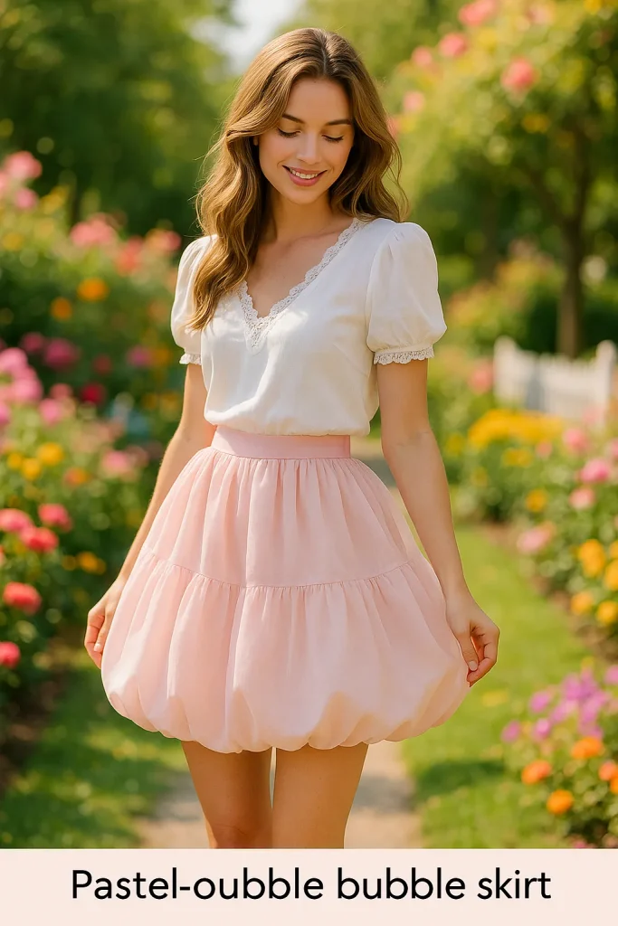 30 Very Stylish Bubble Skirts That Will Make You the Center of Attention! - 11. Pastel Colored Bubble Skirt