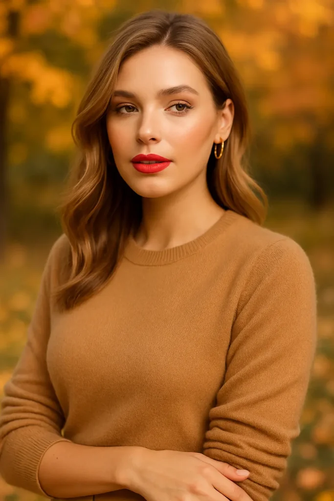 30 Very Stylish Fall Makeup Looks That Will Turn Heads This Season! - 19. Bright Coral