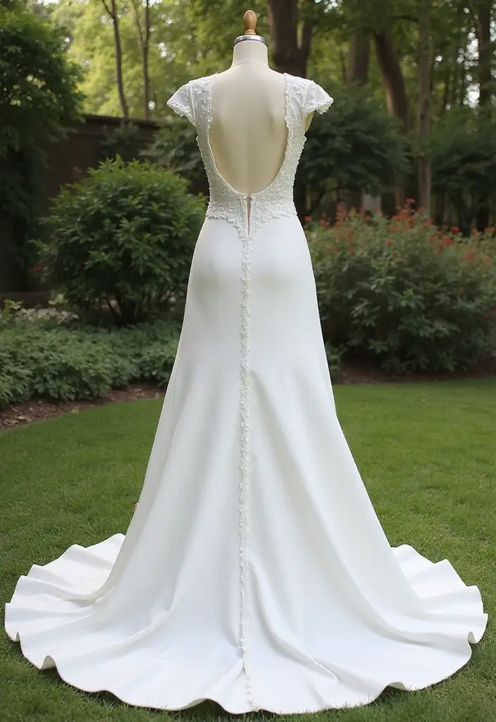 30 Stunning Open Back Wedding Dresses You’ll Want to Say ‘I Do’ In! - 16. Cap Sleeves
