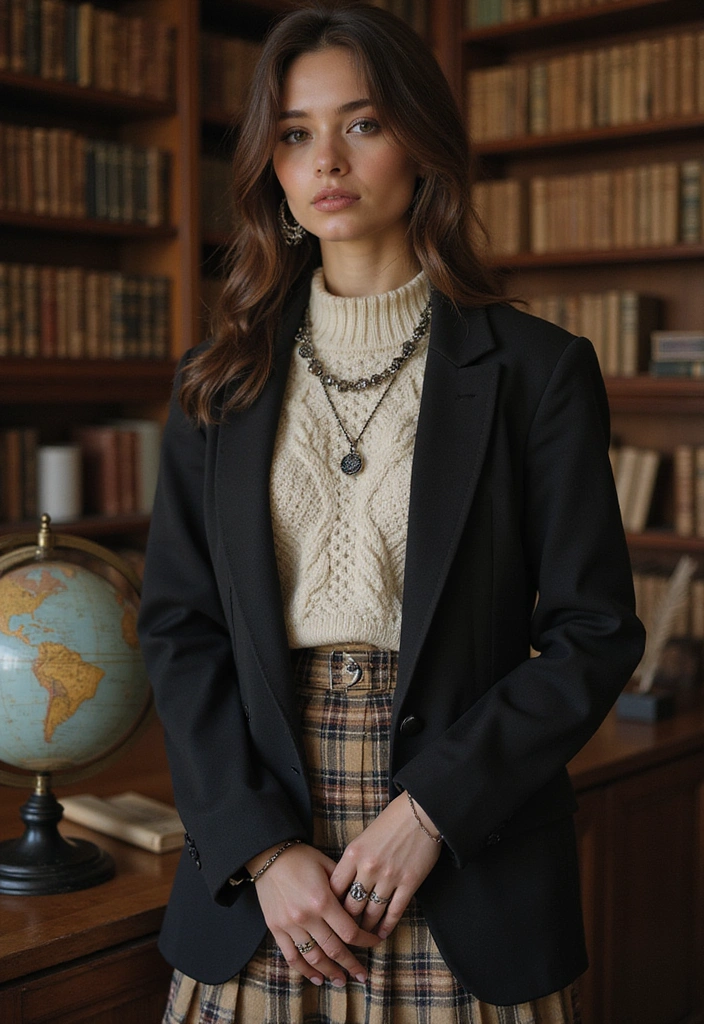 Discover 30 Enchanting Fairy Grunge Outfits You Need to Try Now! - 8. Dark Academia Meets Fairy Grunge