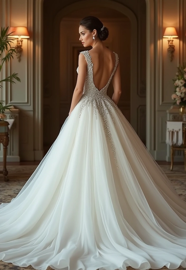 30 Stunning Open Back Wedding Dresses You’ll Want to Say ‘I Do’ In! - 5. Dramatic Train
