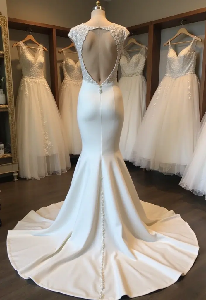 30 Stunning Open Back Wedding Dresses You’ll Want to Say ‘I Do’ In! - 15. Elegant Mermaid Style
