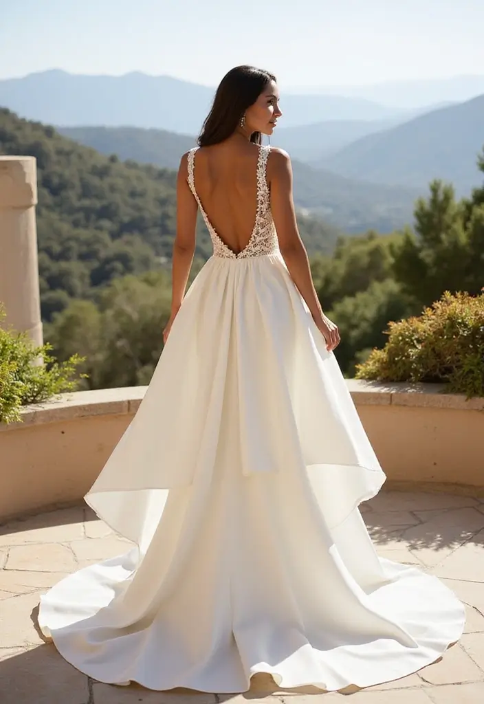 30 Stunning Open Back Wedding Dresses You’ll Want to Say ‘I Do’ In! - 8. High-Low Hemline