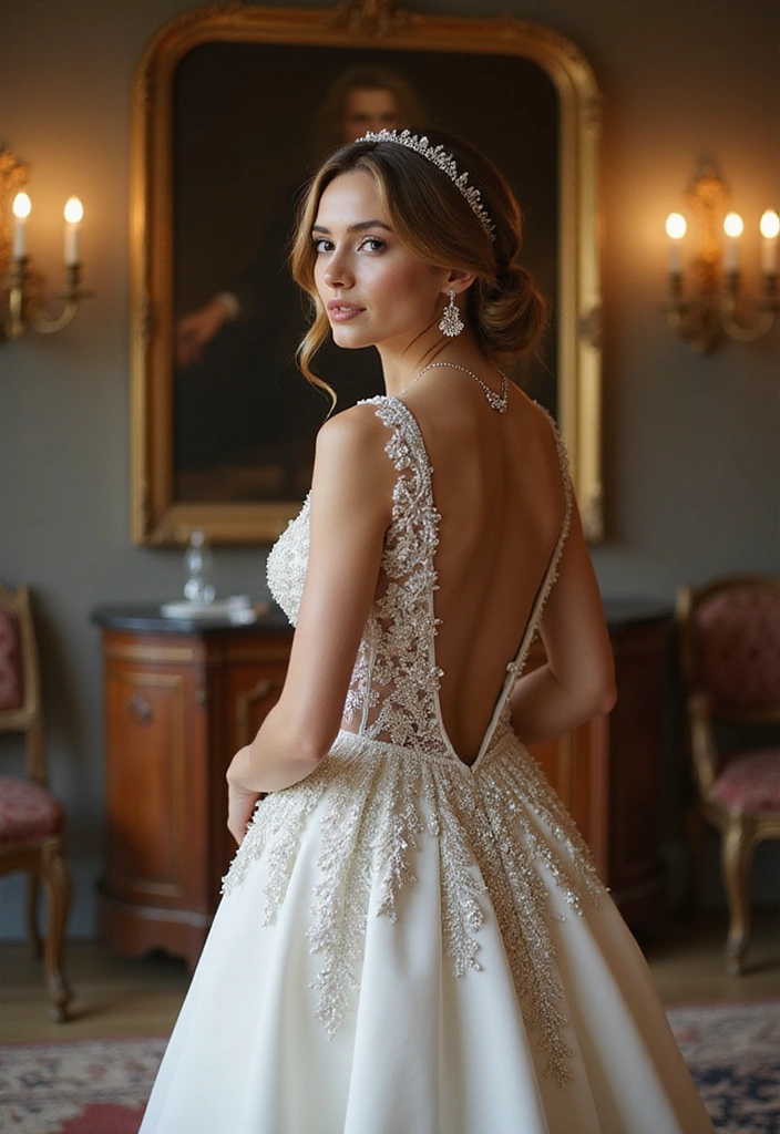 30 Stunning Open Back Wedding Dresses You’ll Want to Say ‘I Do’ In! - 23. Jewel Embellishments