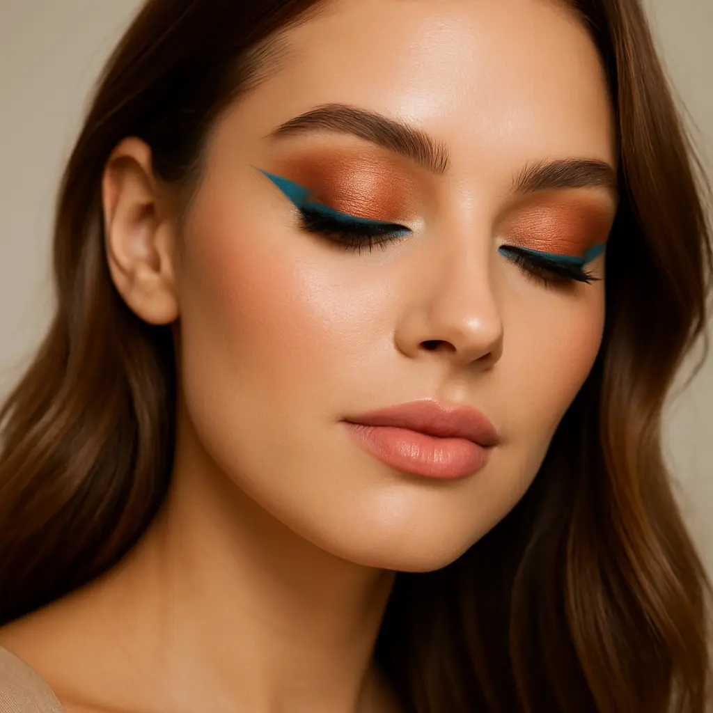 30 Very Stylish Fall Makeup Looks That Will Turn Heads This Season! - 23. Playful Pops of Teal