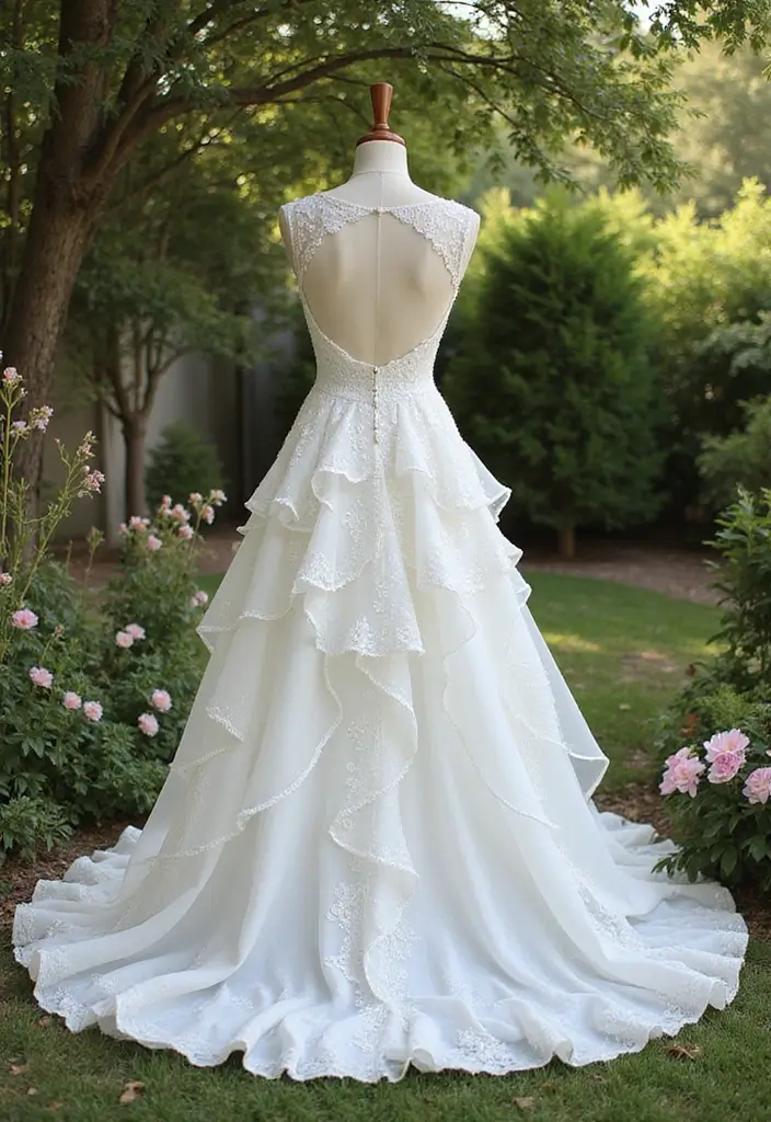 30 Stunning Open Back Wedding Dresses You’ll Want to Say ‘I Do’ In! - 21. Ruffled Details