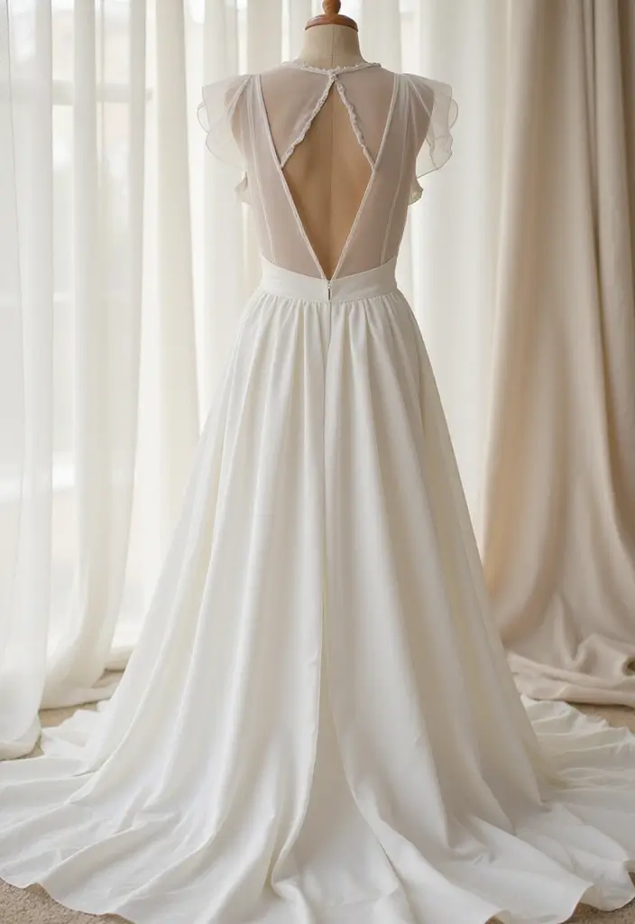 30 Stunning Open Back Wedding Dresses You’ll Want to Say ‘I Do’ In! - 12. Sheer Panels