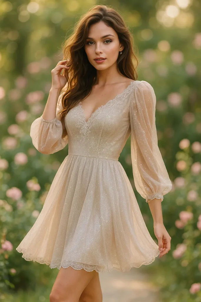 30 Stylish Hoco Looks That'll Make You the Star of the Night (Don't Miss #5) - 22. Shimmering Sheer Fabrics