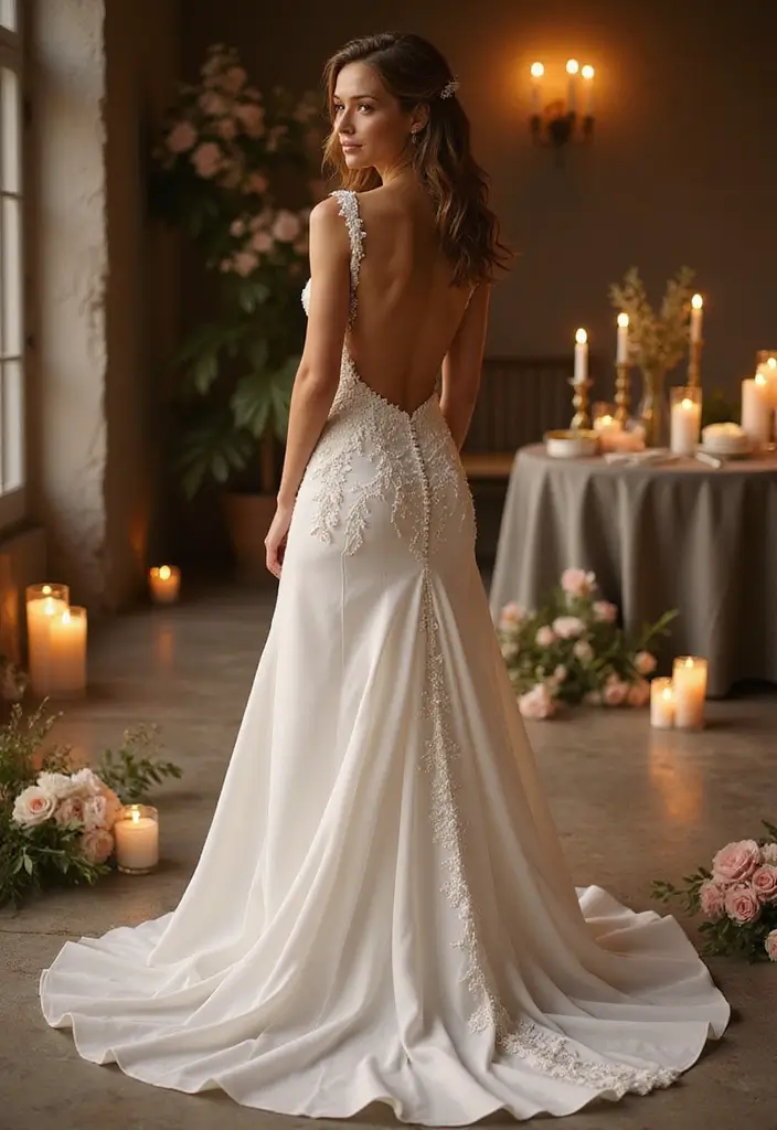 30 Stunning Open Back Wedding Dresses You’ll Want to Say ‘I Do’ In! - 6. Sweetheart Neckline