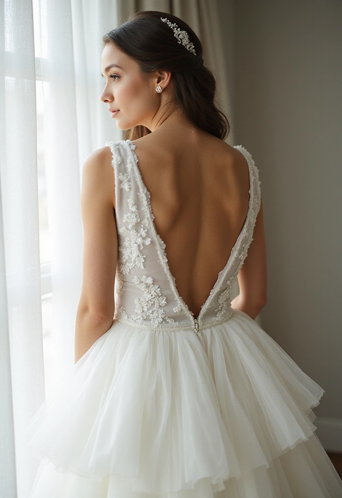 30 Stunning Open Back Wedding Dresses You’ll Want to Say ‘I Do’ In! - 20. Tulle Layers