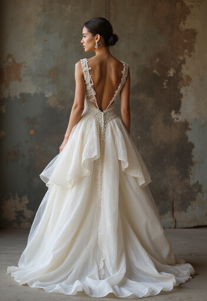 30 Stunning Open Back Wedding Dresses You’ll Want to Say ‘I Do’ In! - 27. Unconventional Materials