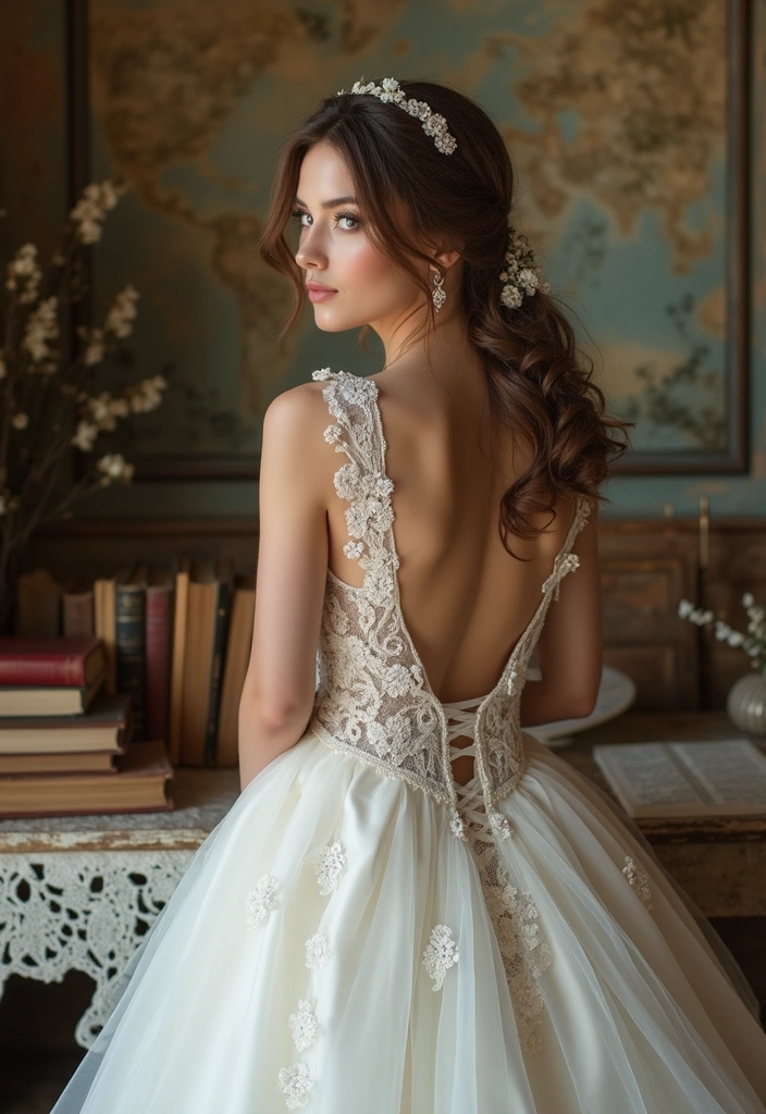 30 Stunning Open Back Wedding Dresses You’ll Want to Say ‘I Do’ In! - 4. Vintage Charm
