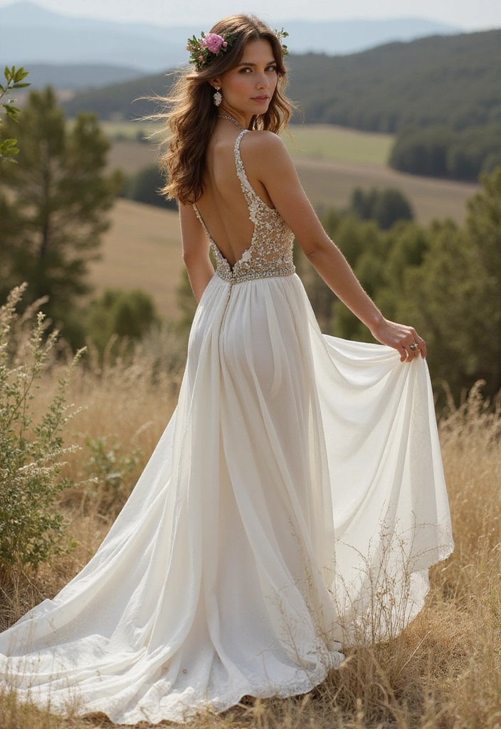 30 Stunning Open Back Wedding Dresses You’ll Want to Say ‘I Do’ In! - 3. Bohemian Flair