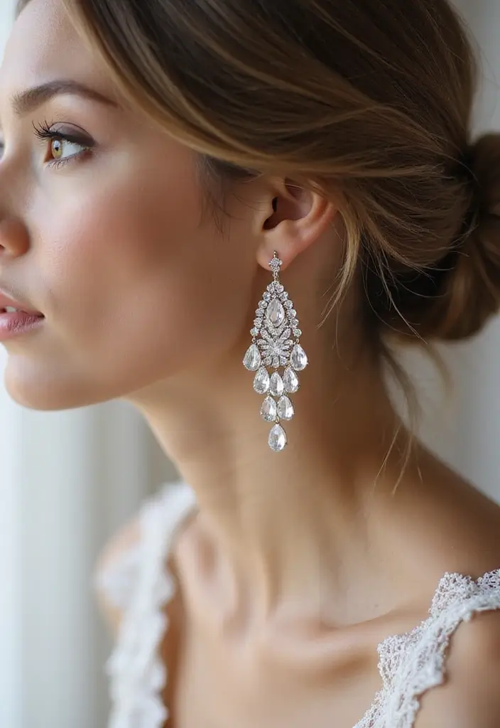 30 Modern Stunning Bridal Jewelry Ideas for a Smokin' Hot Wedding Look. 21. Modern Crystal Cascades