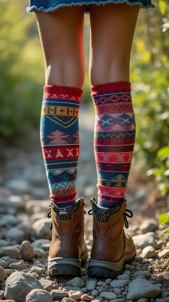 30 Very Stylish Hiking Outfits And Gear For Glamorous women. 10. Colorful Hiking Socks