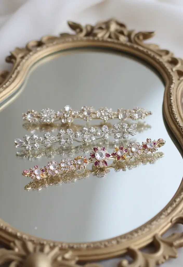 30 Modern Stunning Bridal Jewelry Ideas for a Smokin' Hot Wedding Look. 11. Crystal Hair Pins