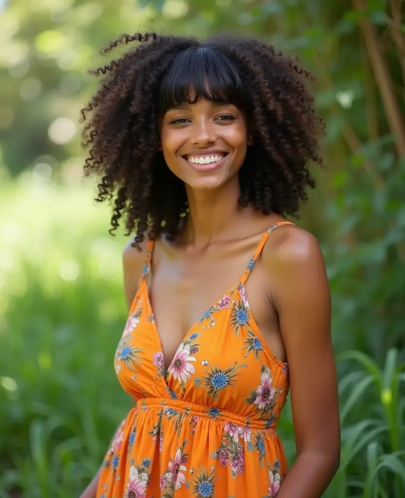 25 Trendy Natural Hairstyles for Black Women That Are Absolutely Stunning 15. Curly Bangs