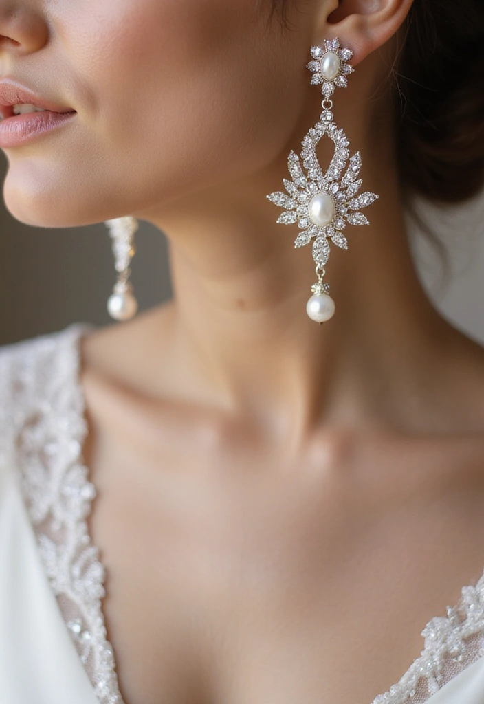 30 Modern Stunning Bridal Jewelry Ideas for a Smokin' Hot Wedding Look. 1. Dazzling Drop Earrings