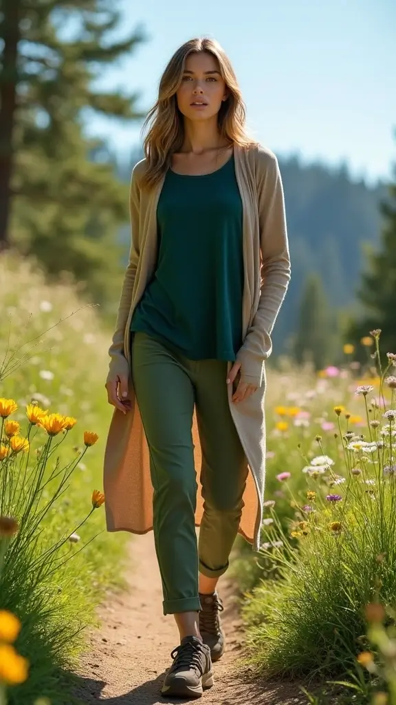 30 Very Stylish Hiking Outfits And Gear For Glamorous women. 23. Elegant Layered Looks