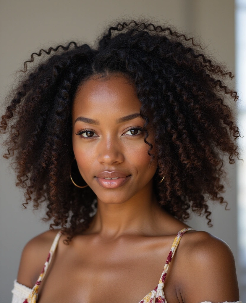 25 Trendy Natural Hairstyles for Black Women That Are Absolutely Stunning 5. Natural Curls with a Twist