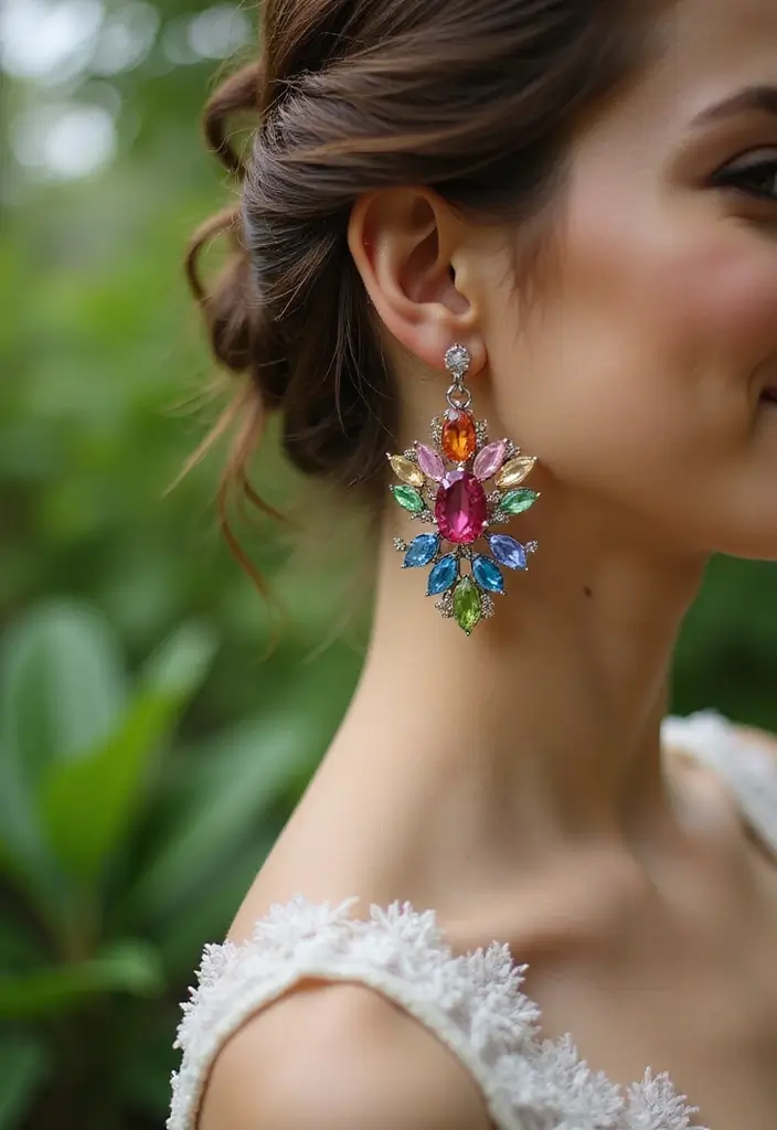 30 Modern Stunning Bridal Jewelry Ideas for a Smokin' Hot Wedding Look. 5. Statement Floral Earrings