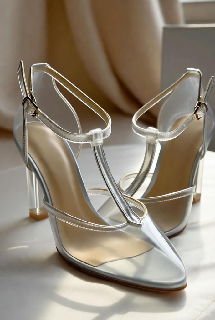 T-strap Glass Slippers