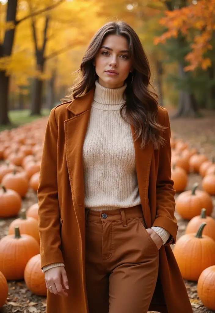 30 Alluring Pumpkin Patch Outfits That Own Fall Photoshoots  27. Textured Fabrics