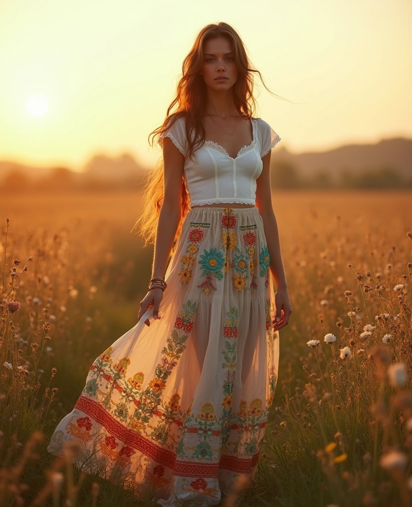30 Very Charming Female Medievalcore Outfit Ideas That Will Leave You Breathless.  8. The Boho-Inspired Maxi Skirt