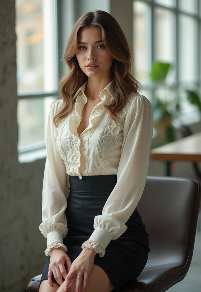 30 Very Charming Female Medievalcore Outfit Ideas That Will Leave You Breathless. 20. The Elegant Pencil Skirt